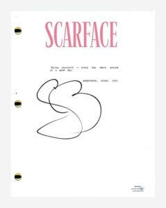 steven bauer signed autographed scarface movie script screenplay manny acoa coa