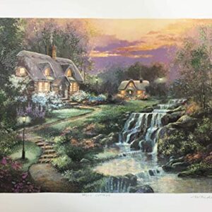 Falls Cottage (Nature Landscape Decor Art Framed)