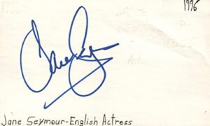 jane seymour english actress tv movie autographed signed index card jsa coa