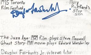 douglas fairbanks jr actor movie autographed signed index card jsa coa