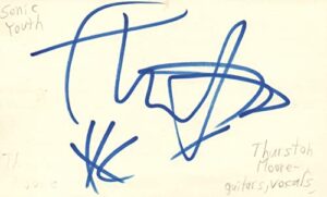 thurston moore guitarist vocals sonic youth rock band signed index card jsa coa