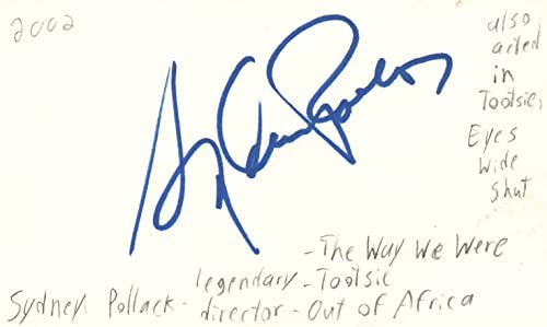 Sydney Pollack Legendary Director Movie Autographed Signed Index Card JSA COA