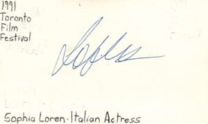 sophia loren italian actress movie autographed signed index card jsa coa
