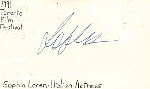 Sophia Loren Italian Actress Movie Autographed Signed Index Card JSA COA