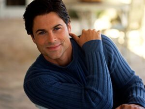rob lowe blue sweater head shot photo (8 inch by 10 inch) photograph tl