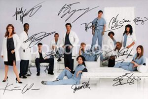 grey’s anatomy tv show cast reprint signed autographed 12×18 poster photo #2 rp greys