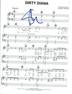 steve stevens signed autograph michael jackson dirty diana sheet music page coa