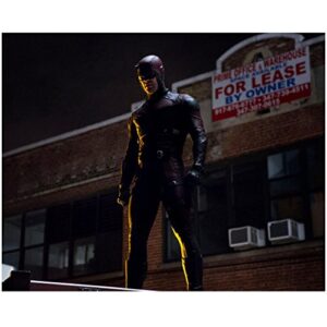 daredevil (tv series 2015 – ) 8 inch x 10 inch photo charlie cox in leather costume standing on roof top next brick building for lease kn