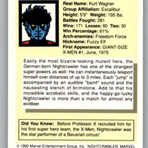 1990 Impel Marvel Universe #38 Nightcrawler Non Sport Entertainment Trading Card in Raw (NM or Better) Condition