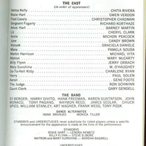 Chicago, Broadway Playbill + Jerry Orbach, Gwen Verdon, Chita Rivera, Barney Martin, Mary McCarty, M. O'Haughey