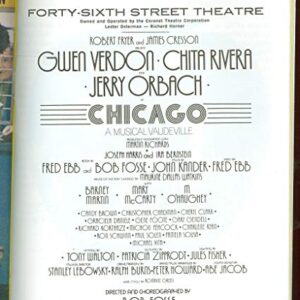 Chicago, Broadway Playbill + Jerry Orbach, Gwen Verdon, Chita Rivera, Barney Martin, Mary McCarty, M. O'Haughey