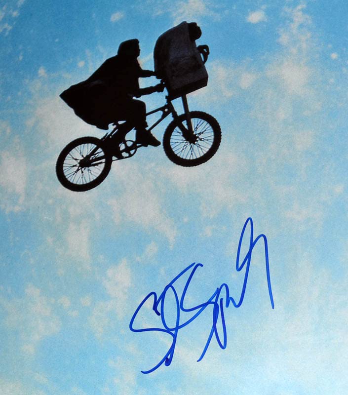 Signed STEVEN SPIELBERG AUTOGRAPH on E.T. vintage POSTER, COA, UACC, original 27 x 40 1 sheet