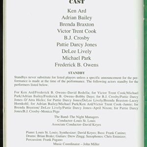 Smokey Joe's Cafe, Broadway Playbill + Ken Ard, Adrian Bailey, Brenda Braxton, B.J. Crosby , Michael Park, DeLee Lively , Victor Trent Cook , Frederick B. Owens