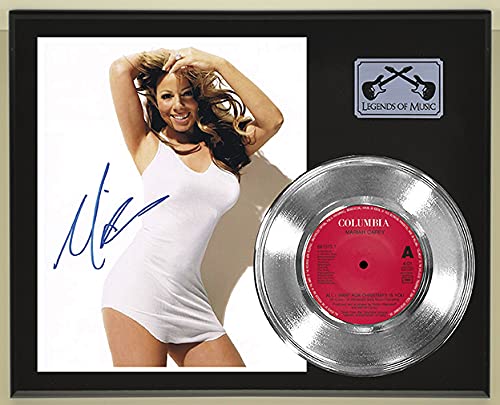 Mariah Carey All I Want For Christmas Is You Reproduction Signed Silver Record Display Wood Plaque