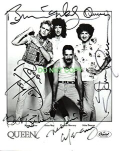 queen legendary rock band reprint signed promo photo by all 4 rp freddie mercury