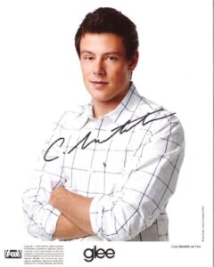 cory monteith as finn hudson on glee reprint signed photo #1 rp