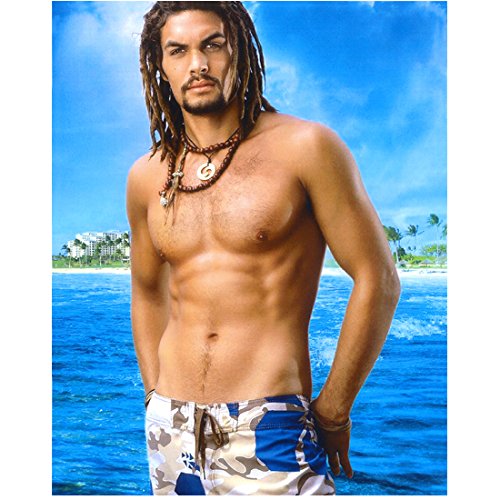 Jason Momoa 8x10 Photo Stargate: Atlantis, Conan the Barbarian Game of Thrones Shirtless in Blue & White Swim Trunks kn