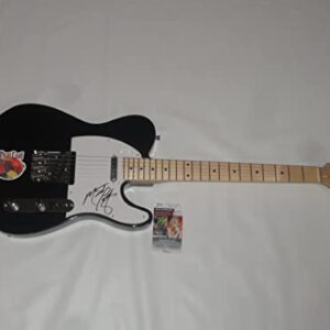 MEAT LOAF SIGNED BLACK ELECTRIC GUITAR PROOF JSA COA