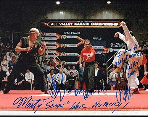 Karate Kid Cobra Kai Ralph Macchio Martin Kove and William Zabka 8x10 Inch Photo Signed Autographed Print