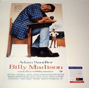 adam sandler signed autograph billy madison movie poster psa/dna coa #1