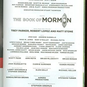 The Book of Mormon, Broadway playbill + Josh Gad, Andrew Rannells, Robert Lopez, Nikki M. Jame