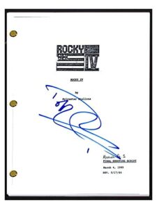 dolph lundgren signed autographed rocky iv 4 movie script screenplay coa