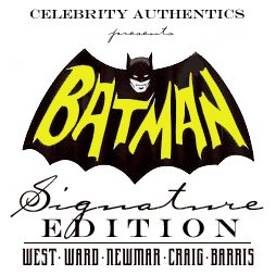 Adam West and Burt Ward Autographed 8x10 1960's Batman TV Series Batphone Photo