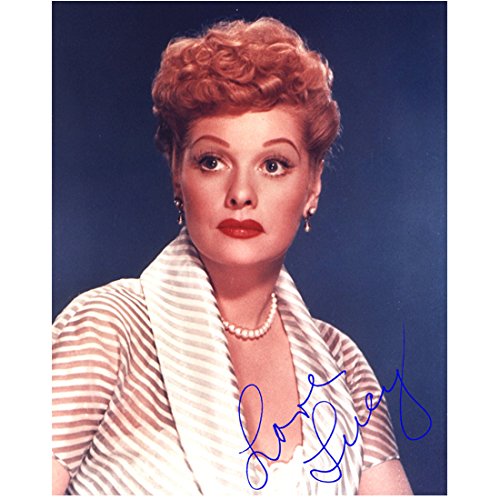 Lucille Ball 8 x 10 photo I Love Lucy The Lucy Show Here's Lucy Diagonal White Stripes Pre Print Signed LOVE LUCY kn