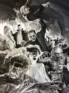 alex ross signed universal monsters monster mash giclee print on canvas limited edition of 100 regular edition