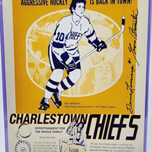 Yvon Barrette autographed 8x10 photograph Denis Lemieux 1977 Slap Shot Movie