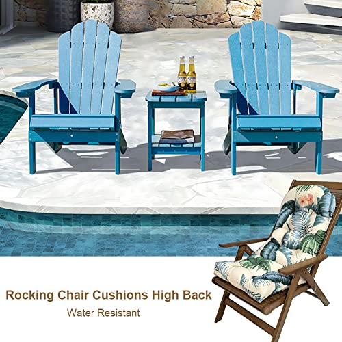 Rocking Chair Cushion Pad, Water Resistant Patio Chair Cushion for Adirondack Chair High Back Indoor Outdoor Soft Thickened Patio Chaise Lounger Cushion Overstuffed Patio Chair Cushion (Leaf)