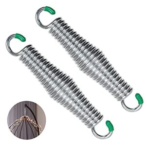 expery 2 pack porch swing springs, heavy duty hammock hanging chair spring, znic plated hanger ceiling mount spring for hanging swing bench, hammock chair, punching bag, yoga sling