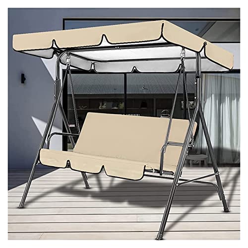 Garden Seater Replacement Top Cover Sun Shade Patio Swing Cushion Cover Waterproof UV Resistant 210D Oxford Cloth Furniture Protector for Garden Terrace Seat Hammock 22.6.21