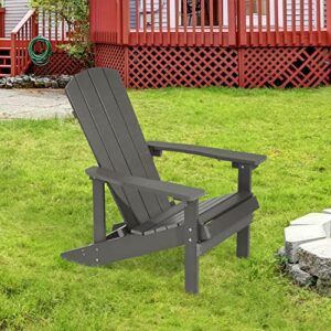 sanluce adirondack chairs weather resistant for patio garden, backyard, patio and indoors, charcoal