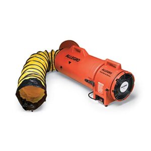 8″ axial ac plastic blower w/canister & 50’ ducting