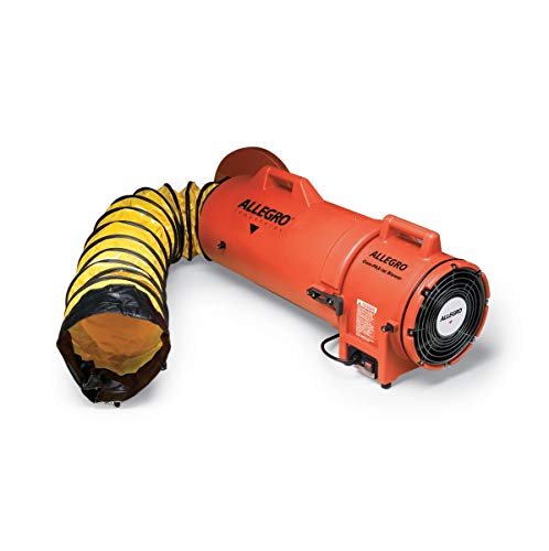 8" Axial AC Plastic Blower w/Canister & 50’ Ducting