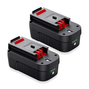 powerextra 2pack 6.0ah 18 volt replacement battery for black&decker 18v a1718 a18nh hpb18 hpb18-ope