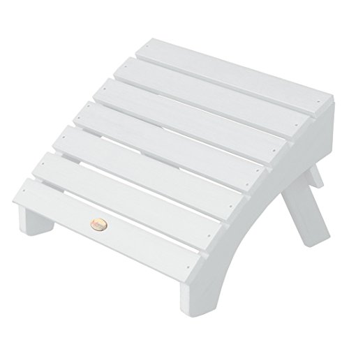 Highwood AD-OTL1-WHE Adirondack Folding Ottoman, Adult, White, 19W x 20D x 13H in.