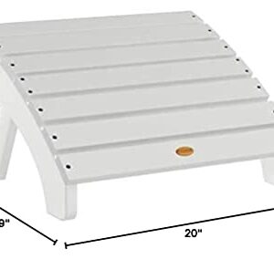 Highwood AD-OTL1-WHE Adirondack Folding Ottoman, Adult, White, 19W x 20D x 13H in.