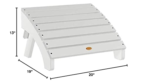 Highwood AD-OTL1-WHE Adirondack Folding Ottoman, Adult, White, 19W x 20D x 13H in.