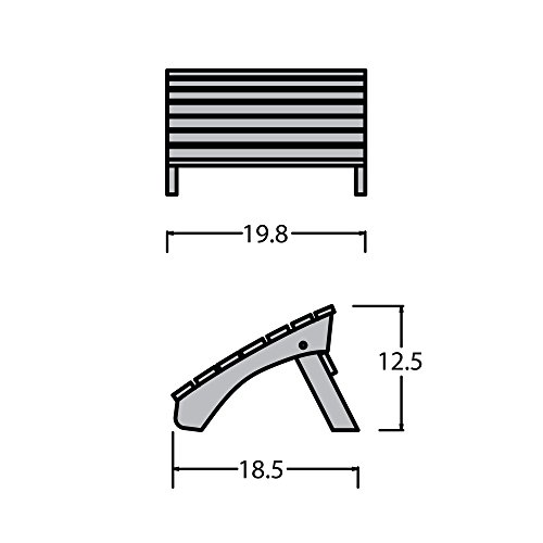 Highwood AD-OTL1-WHE Adirondack Folding Ottoman, Adult, White, 19W x 20D x 13H in.