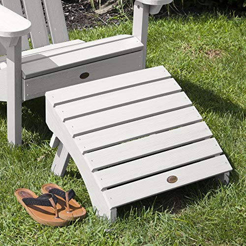 Highwood AD-OTL1-WHE Adirondack Folding Ottoman, Adult, White, 19W x 20D x 13H in.