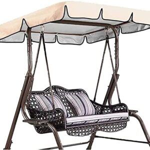 GBEN Replacement Porch Patio Swing Top Cover Canopy Outdoor Replaceable Swing Canopy Cloth Waterproof Swing Ceiling Replacement Cover for Outdoor 22.6.21 (Color : Beige, Size : 249x185x18cm/98x73x7)