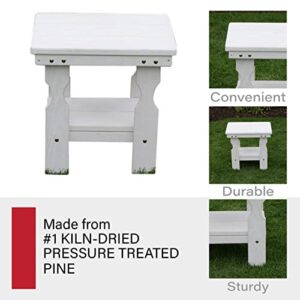 CAF Amish Heavy Duty Pressure Treated End Table (Semi-Solid White Stain)