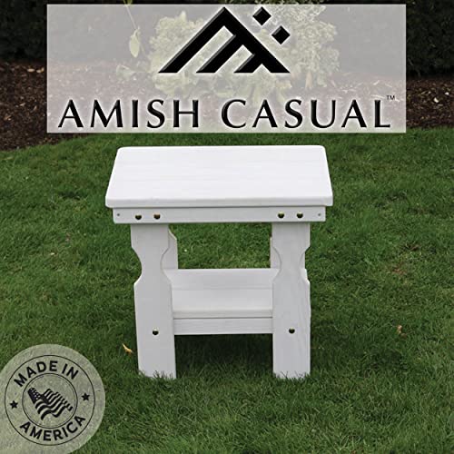 CAF Amish Heavy Duty Pressure Treated End Table (Semi-Solid White Stain)