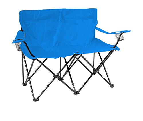 Trademark Innovations Loveseat Style Double Camp Chair, 40" L x 22" W x 31.5" H, Blue