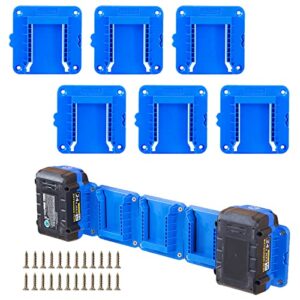 crivnhar 6 pack battery holder work for kobalt 24v max battery mounts dock holder fit for kb624-03 kb524-03 kb424-03 kb224-03(w/24 screws, no battery)