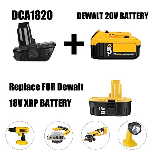 weqcter DCA1820 for Dewalt Battery Adapter for 18V Tools Compatible with 20V MAX XR Battery (2PACK)