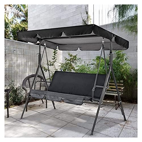 Sun Shade Patio Swing Cushion Cover Waterproof UV Resistant 210D Oxford Cloth Furniture Protector Garden Seater Replacement Top Cover for 2/3 Person Swing 22.6.21