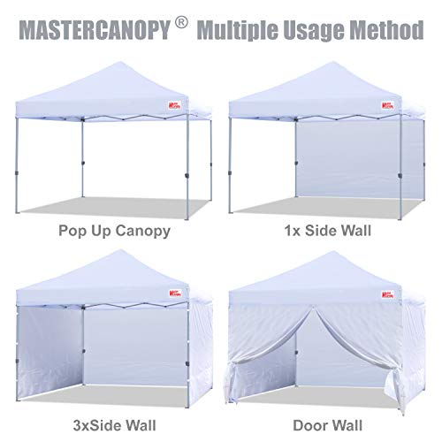 MASTERCANOPY Heavy Duty Pop-up Canopy Tent with Sidewalls (10x10,White)